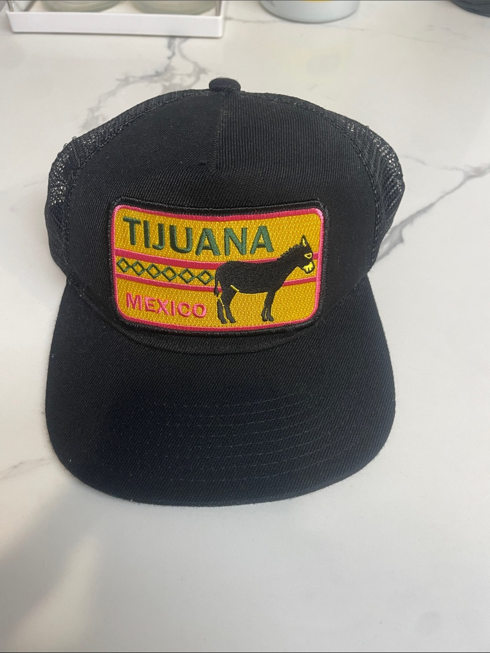 Bart Bridge -  Black Tijuana Mexico Embroidered Patch Trucker Hat